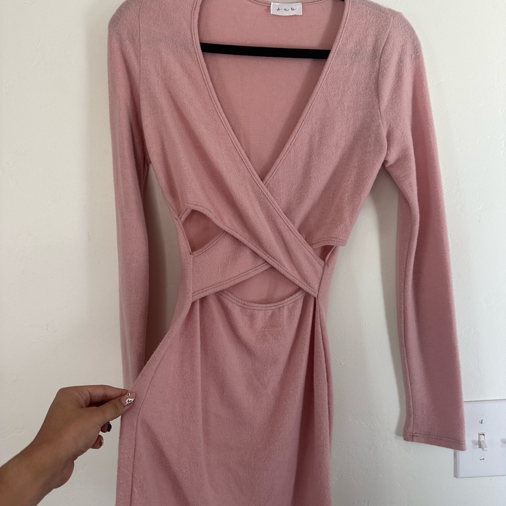 Elegant Pink Wrap Dress
